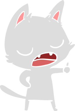 Konuşan kedi düz renkli çizgi film Bir insan tarafından çizildi