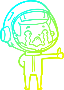 Bir insan tarafından çizilmiş ağlayan astronot çizgi filmi.