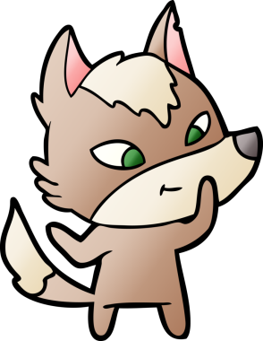 Bir insan tarafından çizilmiş dost canlısı bir kurt.