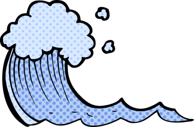 Bir insan tarafından çizilmiş çizgi film dalgası.