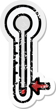 Bir insan tarafından çizilmiş soğuk termometrenin sıkıntılı çıkartması.