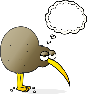 Bir insan tarafından çizilmiş serbest çizim baloncuk kivi.