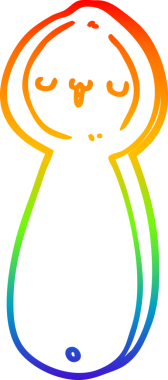 gökkuşağı gradyan çizgi çizimi bir insan tarafından çizilmiş bir kaşık