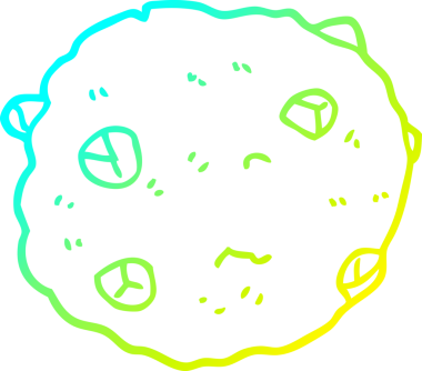 Bir insanın çizdiği çikolatalı kurabiyenin soğuk gradyan çizgisi.