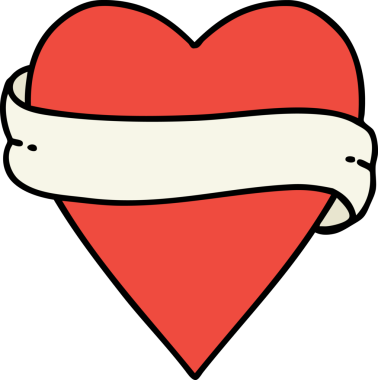 Bir insan tarafından çizilmiş geleneksel kalp ve bayrak şeklinde dövme.