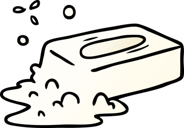 Bir insan tarafından çizilmiş köpüklü sabunun gradyan karikatürü.