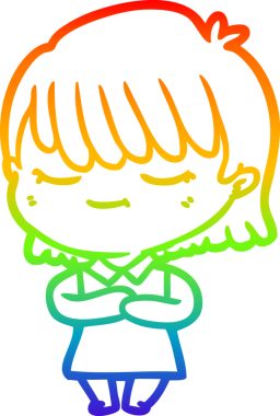 gökkuşağı gradyan çizimi bir insan tarafından çizilmiş bir karikatür kadın