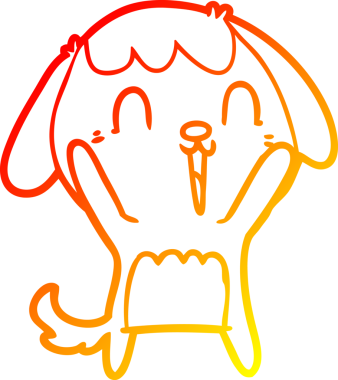 Bir insanın çizdiği ağlayan şirin bir köpeğin sıcak çizgi çizimi.