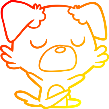 Bir insan tarafından çizilmiş çizgi film köpeğinin sıcak çizgi çizimi