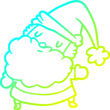 Bir insanın çizdiği Noel Baba 'nın soğuk gradyan çizgisi.