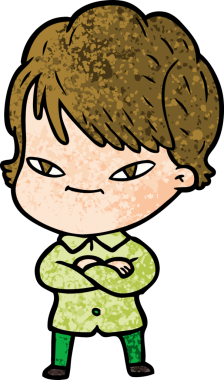 Bir insan tarafından çizilmiş mutlu bir kadın.