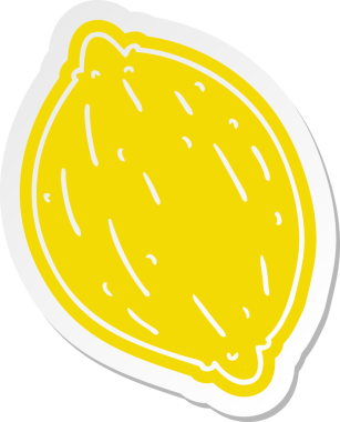 Bir insan tarafından çizilmiş tek bir cevizin çizgi film etiketi.