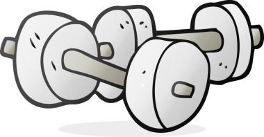 Bir insan tarafından çizilmiş el yapımı halterler.