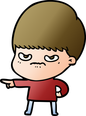 Bir insan tarafından çizilmiş çizgi film çocuğu.