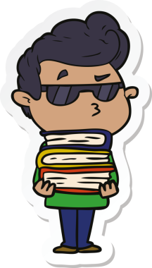 Bir insan tarafından çizilmiş havalı bir adamın çıkartması.