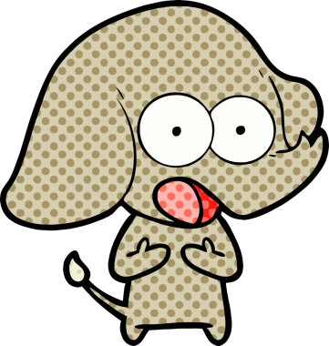 Bir insan tarafından çizilmiş şirin bir fil.