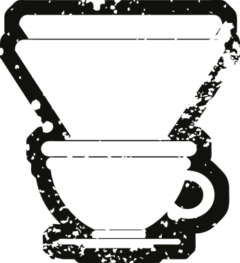 Bir insan tarafından çizilmiş filtre kahve fincanının temsili efekti