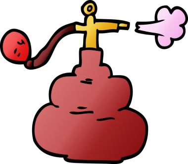 Bir insan tarafından çizilmiş karikatür parfüm şişesi.