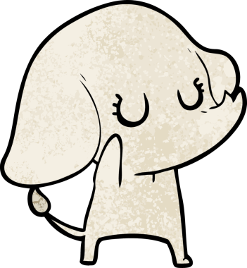 Bir insan tarafından çizilmiş şirin bir fil.