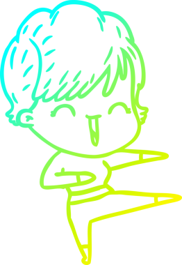 Bir insan tarafından çizilmiş gülen bir karikatür çizimi.