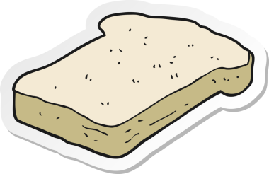 Bir insan tarafından çizilmiş bir ekmek diliminin çıkartması.