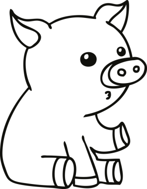 Bir insan tarafından çizilmiş garip çizgi film domuzu çizimi