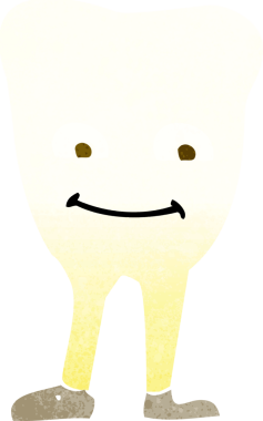 Bir insan tarafından çizilmiş çizgi film dişi.