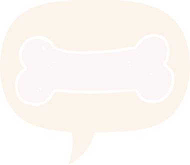 bir insan tarafından çizilmiş, konuşma baloncuklu çizgi film kemiği.