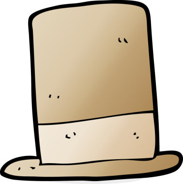 Bir insan tarafından çizilmiş eski bir şapka.