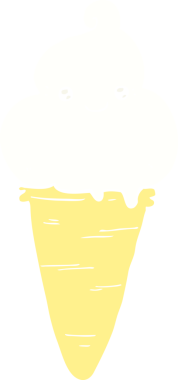 Bir insan tarafından çizilmiş düz renkli çizgi film dondurması.