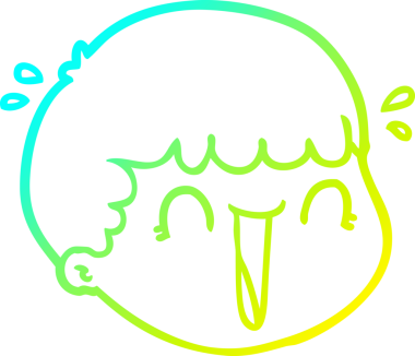 Bir insan tarafından çizilmiş bir çizgi film erkek yüzü çizimi.