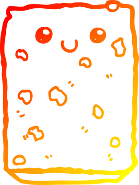 Bir insan tarafından çizilmiş bir bisküvinin sıcak çizgi çizimi