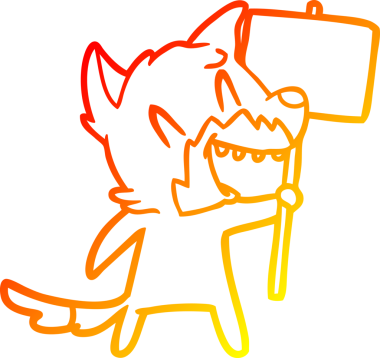 Bir insan tarafından çizilmiş gülen tilki çizgi filmi.