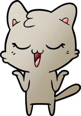 Bir insan tarafından çizilmiş çizgi film kedisi.