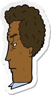 Bir insan tarafından çizilmiş bir karikatür çıkartması.