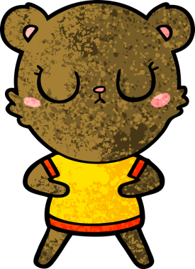 Bir insan tarafından çizilmiş barışçıl çizgi film ayısı.