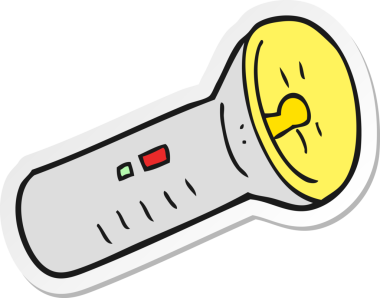 Bir insan tarafından çizilmiş bir çizgi film fenerinin çıkartması.