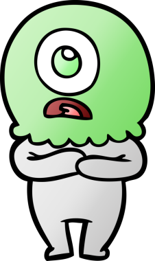 Çizgi film Tepegöz uzaylı uzay adamı bir insan tarafından çizildi.