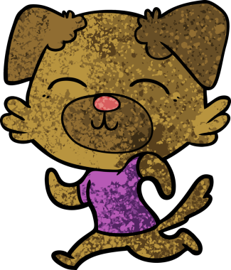 Bir insan tarafından çizilmiş çizgi film köpeği.