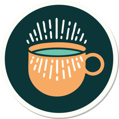 Dövme çıkartması geleneksel kahve tarzında bir insan tarafından çizilmiş.