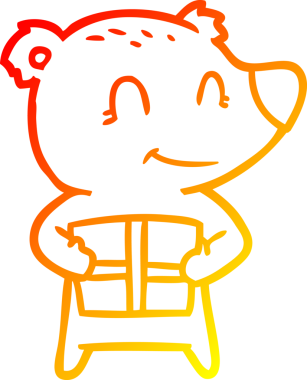 Bir insan tarafından çizilmiş kutup ayısı karikatürünün sıcak gradyan çizimi