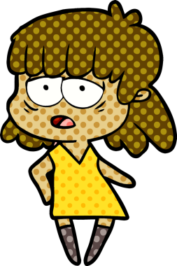 Bir insan tarafından çizilmiş yorgun bir kadın.