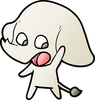 Bir insan tarafından çizilmiş şirin bir fil.