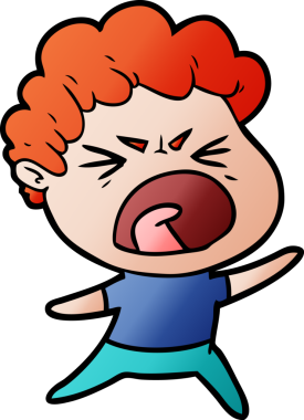 Bir insan tarafından çizilmiş öfkeli bir adam.