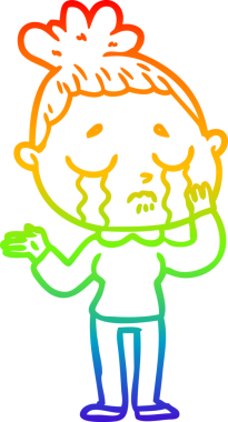 Bir insan tarafından çizilmiş ağlayan bir karikatür çizimi.