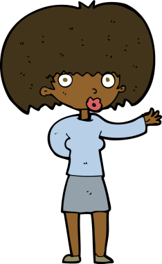 Bir insan tarafından çizilmiş karikatür kadın.