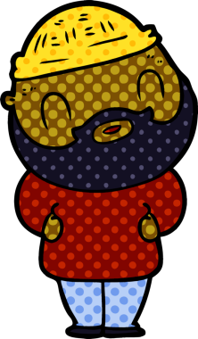 Bir insan tarafından çizilmiş sakallı bir adam.