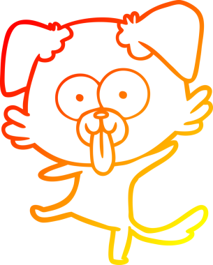 Bir insan tarafından çizilmiş komik bir çizgi film köpeğinin sıcak çizgi çizimi