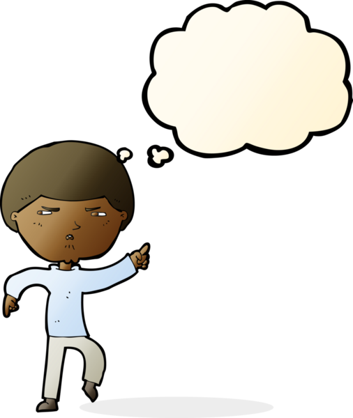 Bir insan tarafından çizilmiş düşünce baloncuğuyla rahatsız edilmiş bir adam.