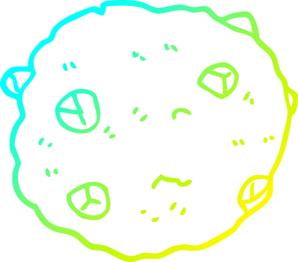 Bir insanın çizdiği çikolatalı kurabiyenin soğuk gradyan çizgisi.